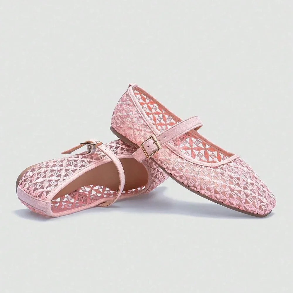Pink Party Women's Square Toe Slip-On Flat